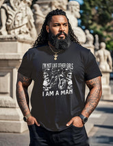 Plus Size Men. Satire Fun I Am Different From Other Girls, I Am A Man Pattern-T-shirt